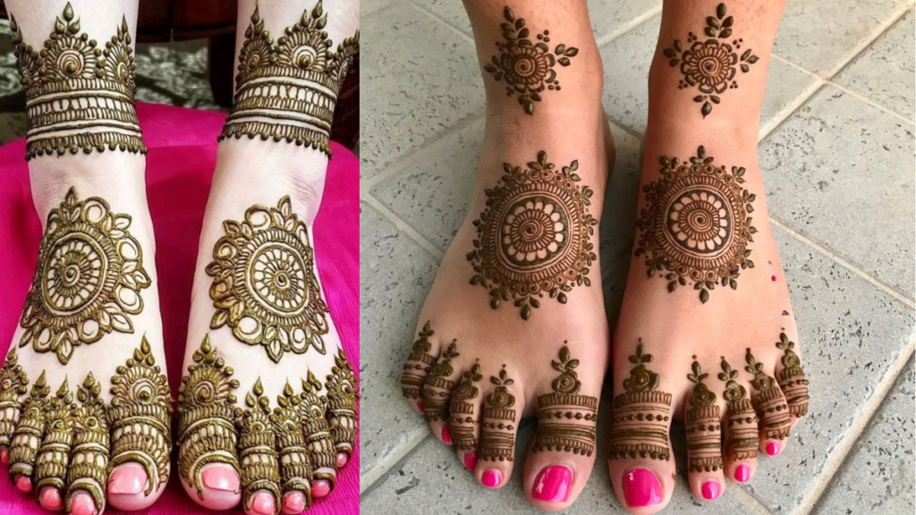 Stylish Leg Mehandi Design