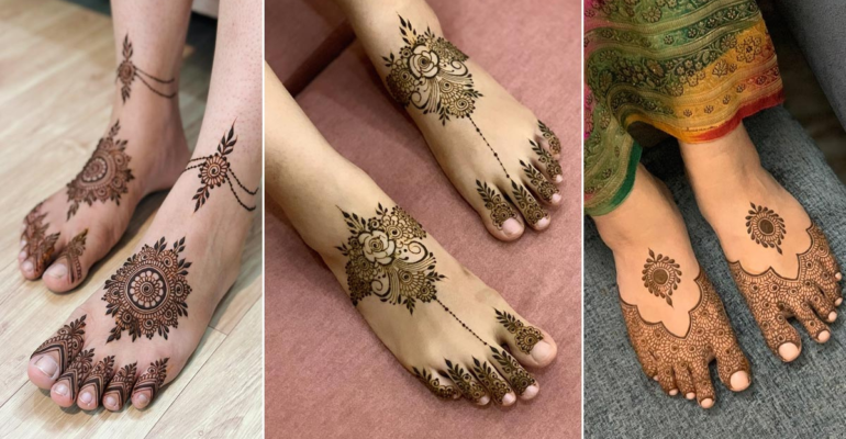 Stylish Leg Mehandi Design
