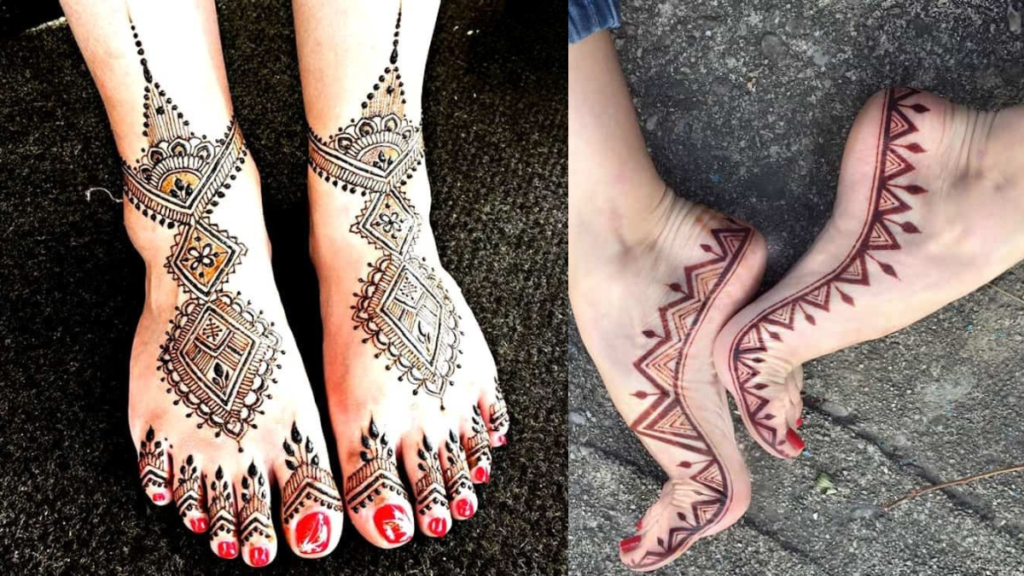 Stylish Leg Mehandi Design