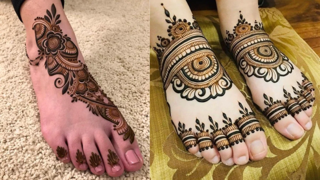 Stylish Leg Mehandi Design