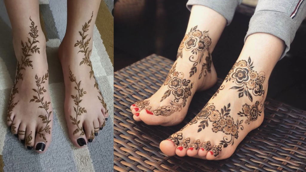 Stylish Leg Mehandi Design