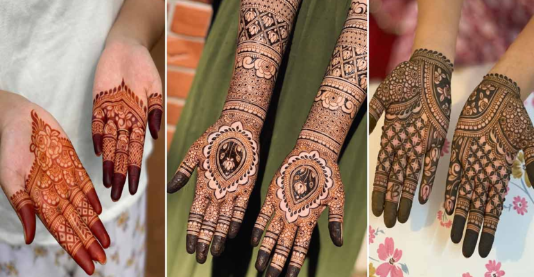 Mehndi design front hand:
