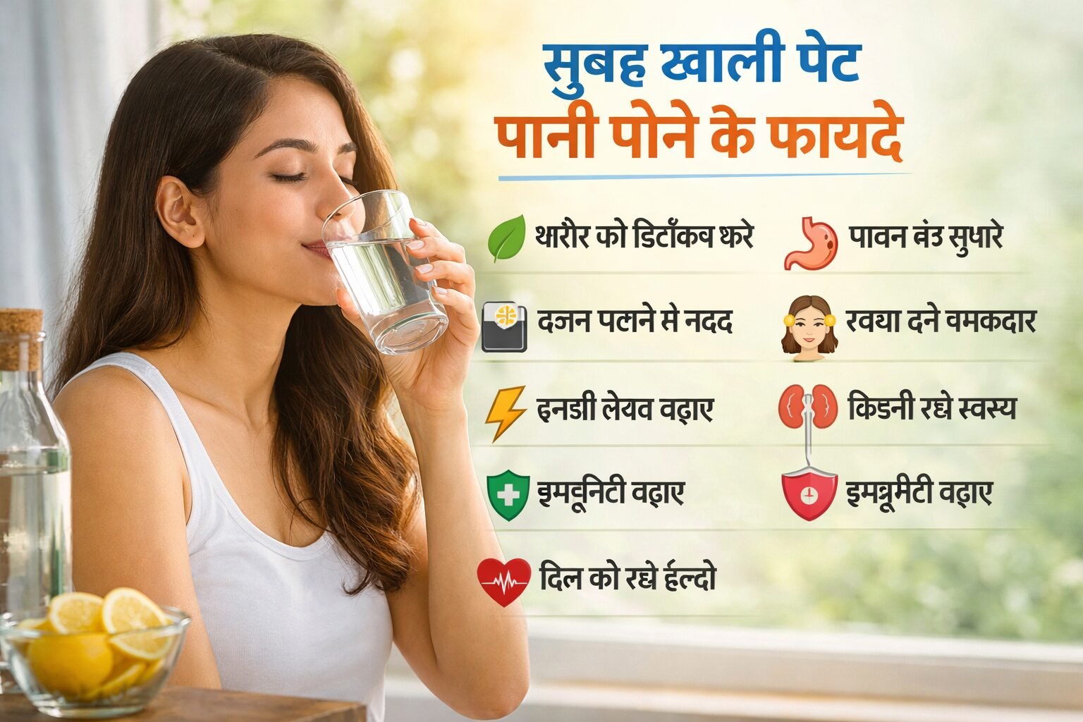 सुबह खाली पेट पानी पीने के फायदे