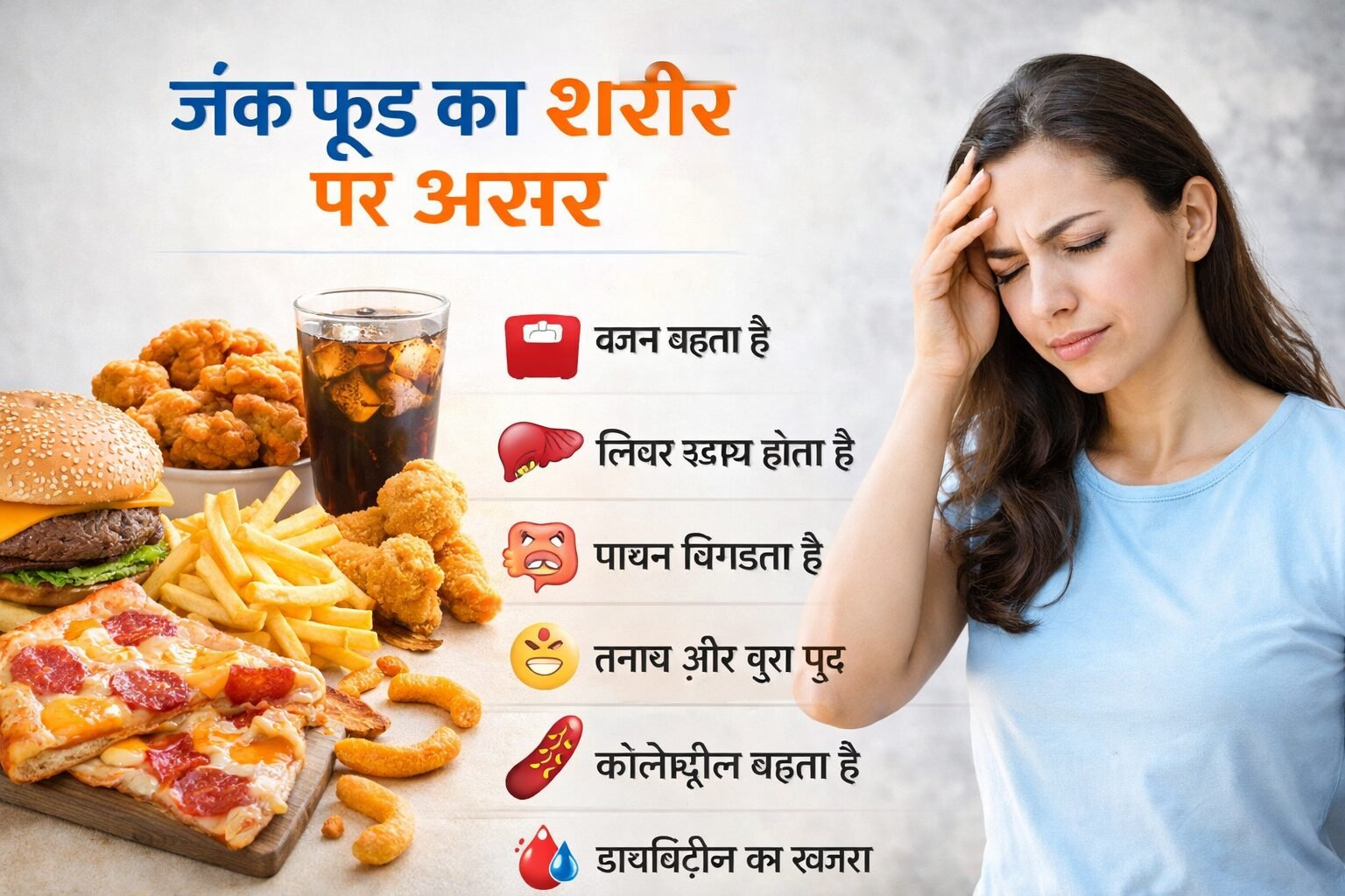 जंक फूड का शरीर पर असर