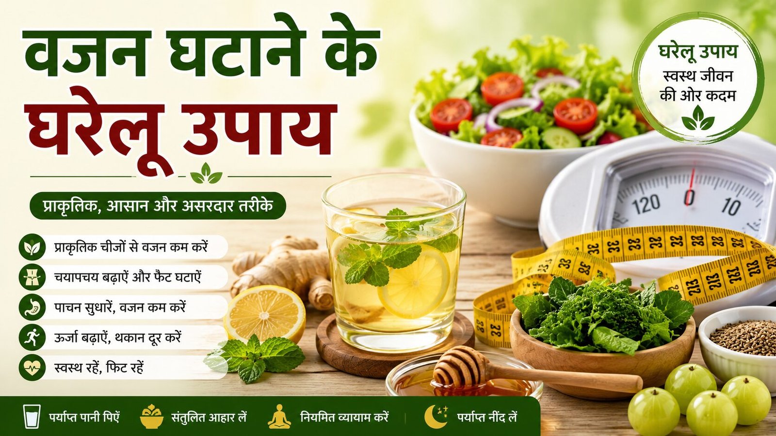 वजन घटाने के घरेलू उपाय: प्राकृतिक और आसान तरीके