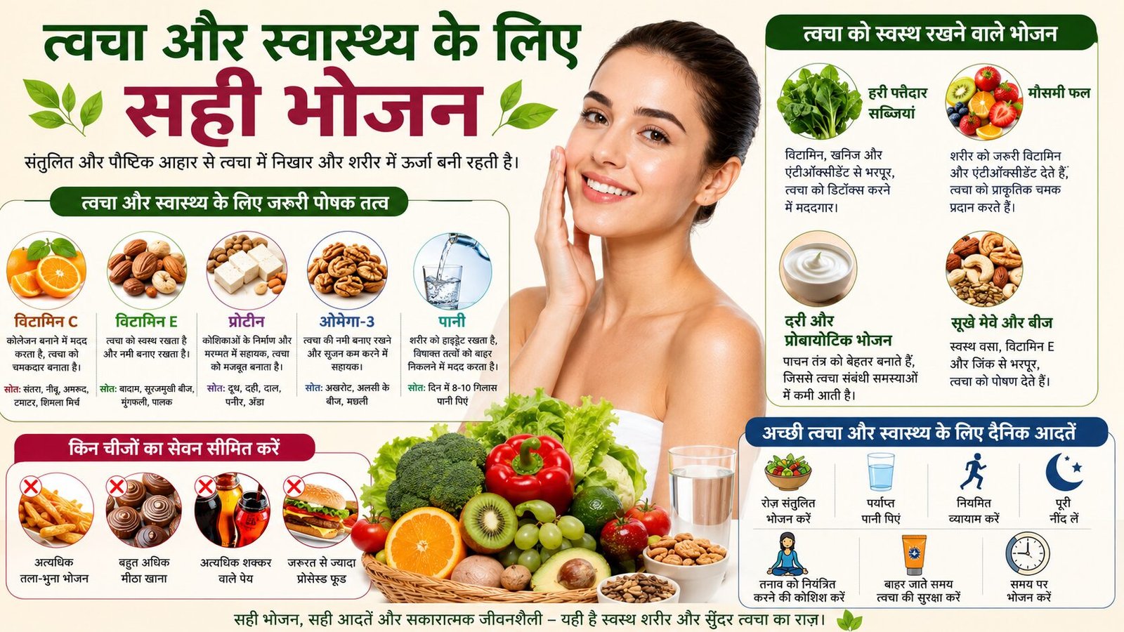 त्वचा और स्वास्थ्य के लिए सही भोजन