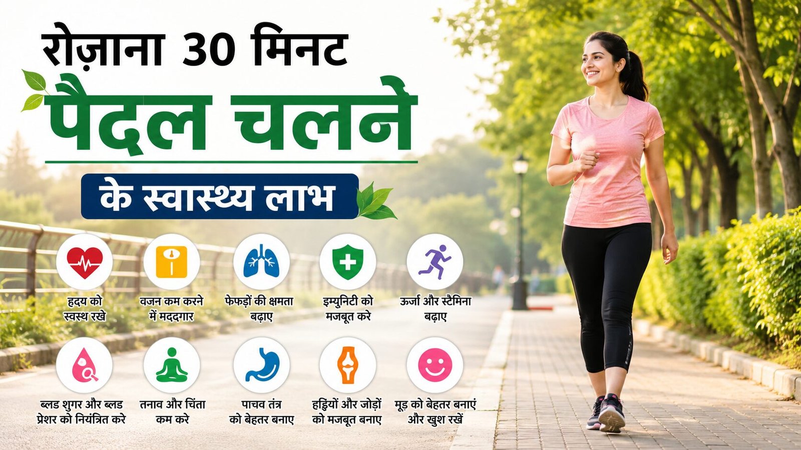 रोज़ाना 30 मिनट पैदल चलने के स्वास्थ्य लाभ
