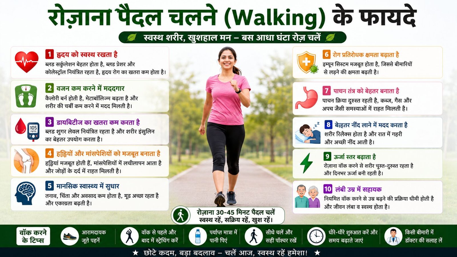 रोज़ाना पैदल चलने (Walking) के फायदे