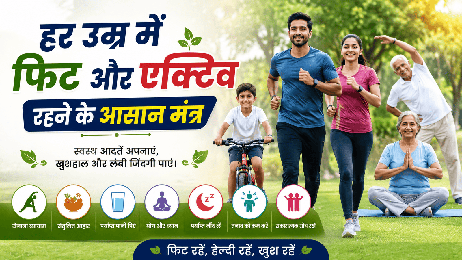 हर उम्र में फिट और एक्टिव रहने के आसान तरीके