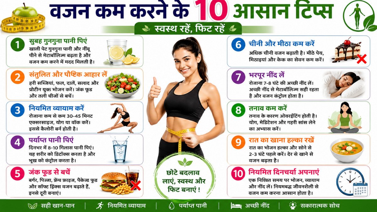 वजन कम करने के 10 आसान टिप्स