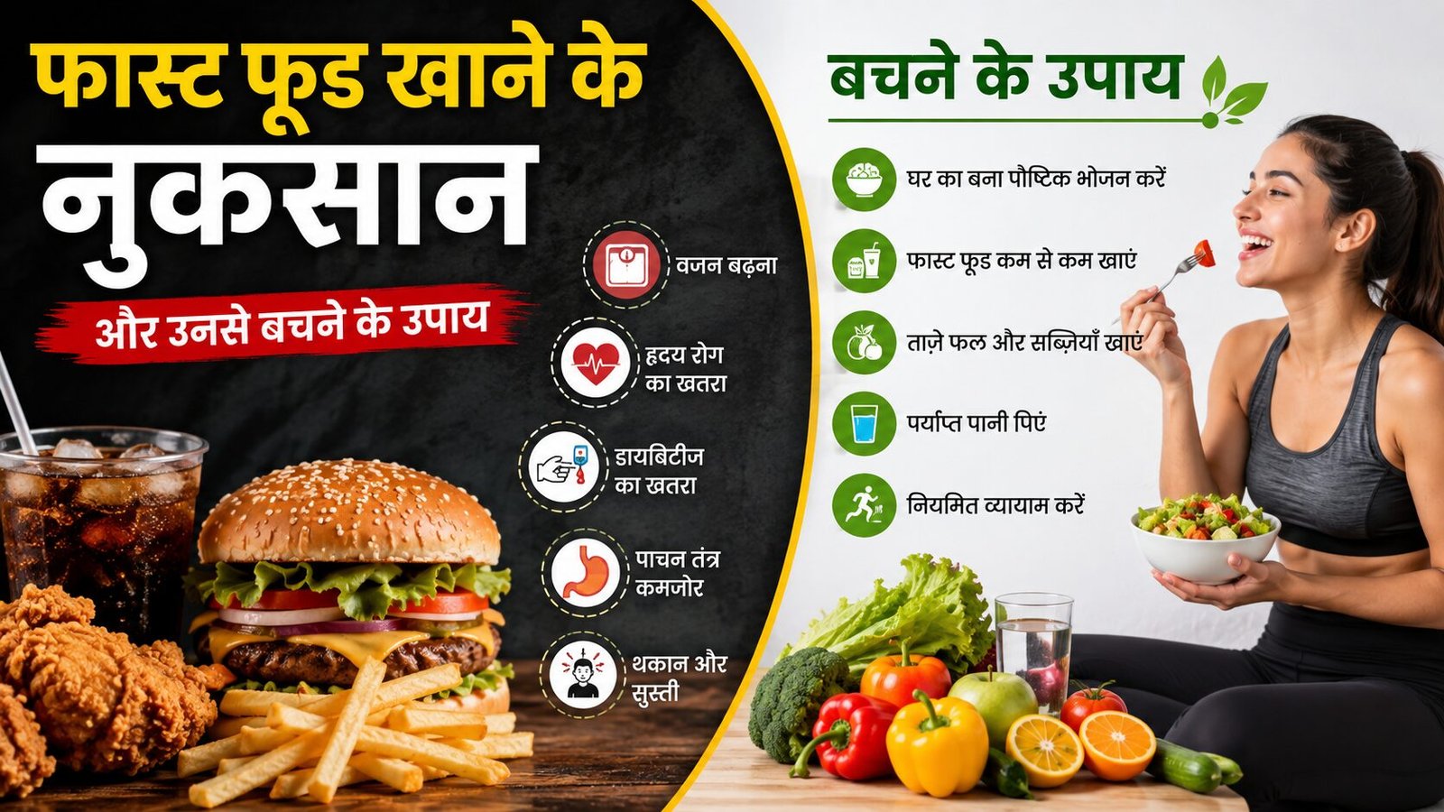 फास्ट फूड खाने के नुकसान और उनसे बचने के उपाय