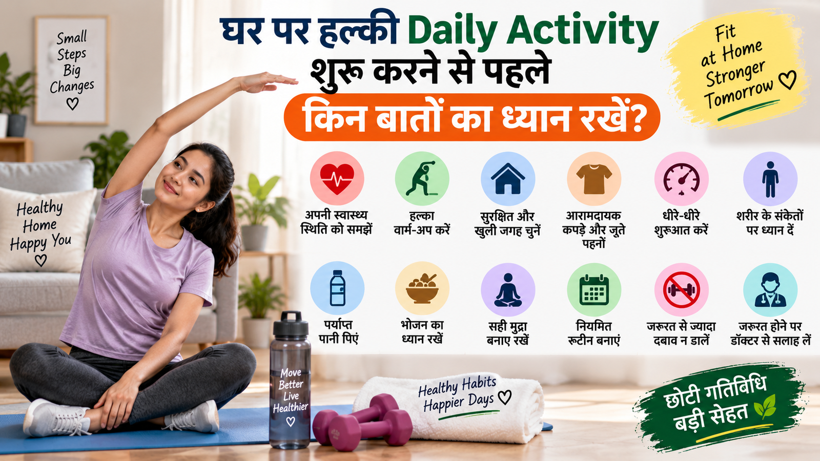 घर पर हल्की Daily Activity शुरू करने से पहले किन बातों का ध्यान रखें
