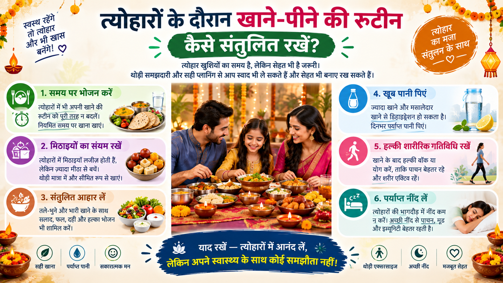 त्योहारों के दौरान खाने-पीने की routine कैसे संतुलित रखें?