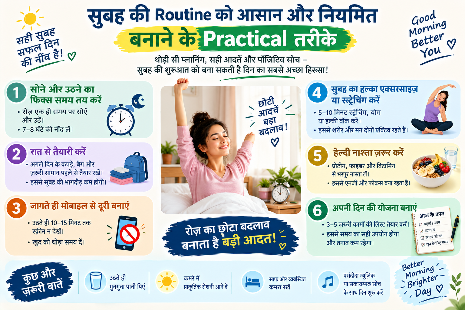 सुबह की Routine को आसान और नियमित बनाने के Practical तरीके