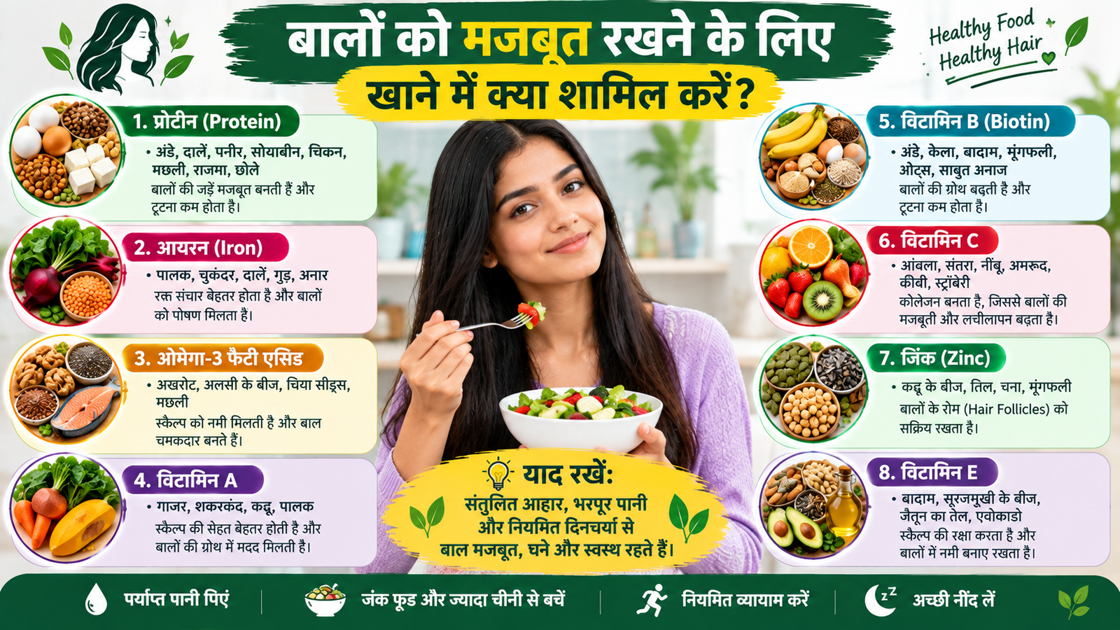 Hair-Healthy Foods Infographic in Hindi