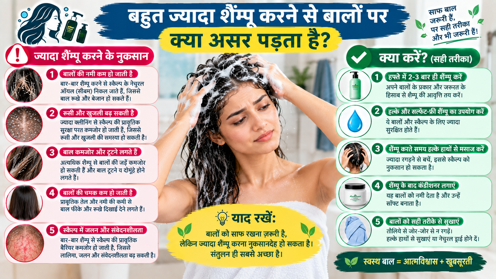 बहुत ज्यादा शैम्पू करने से बालों पर क्या असर पड़ता है?