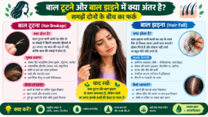 Hair Breakage vs Hair Fall Infographic
