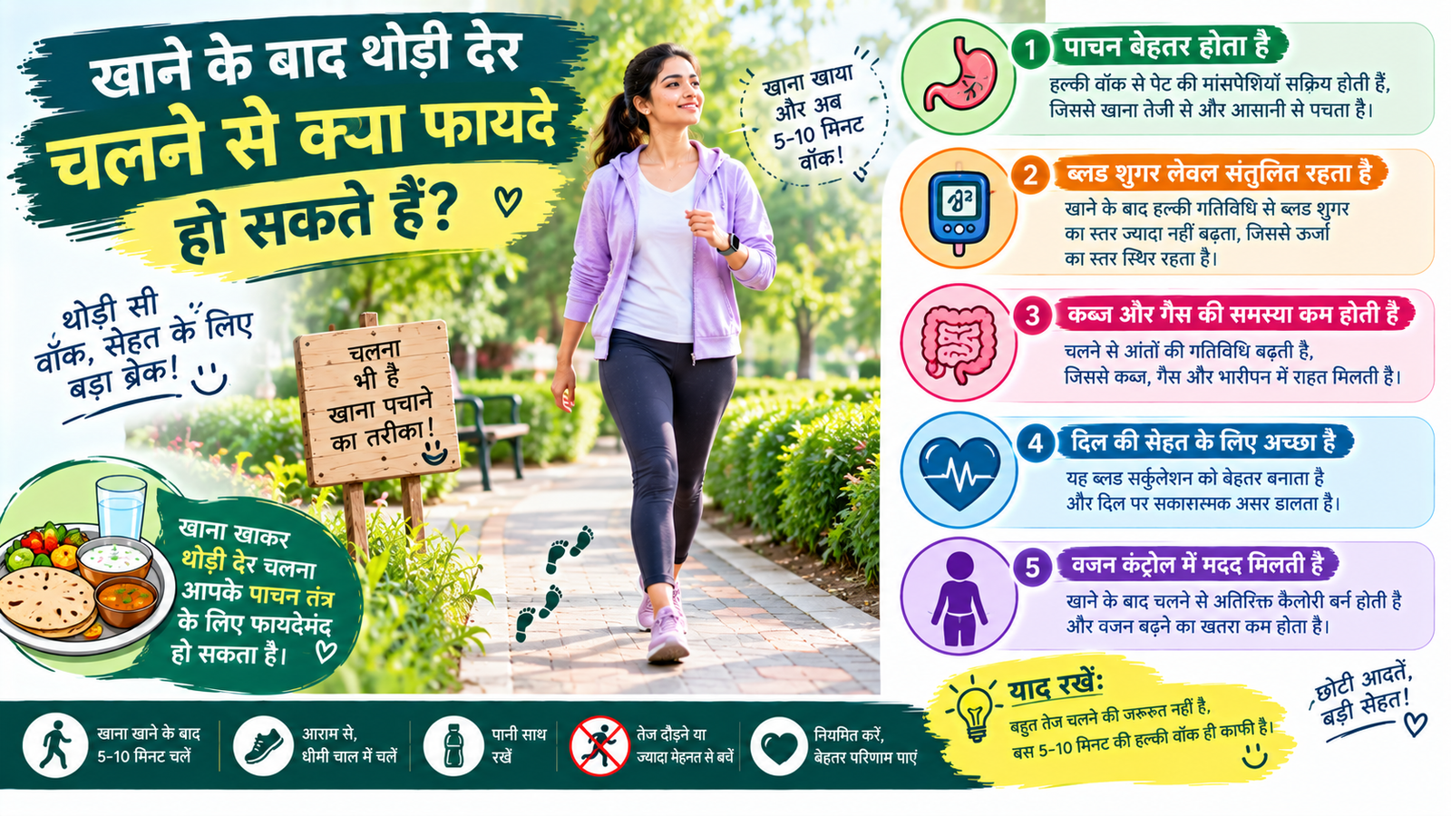 Post-Meal Walking Benefits Infographic