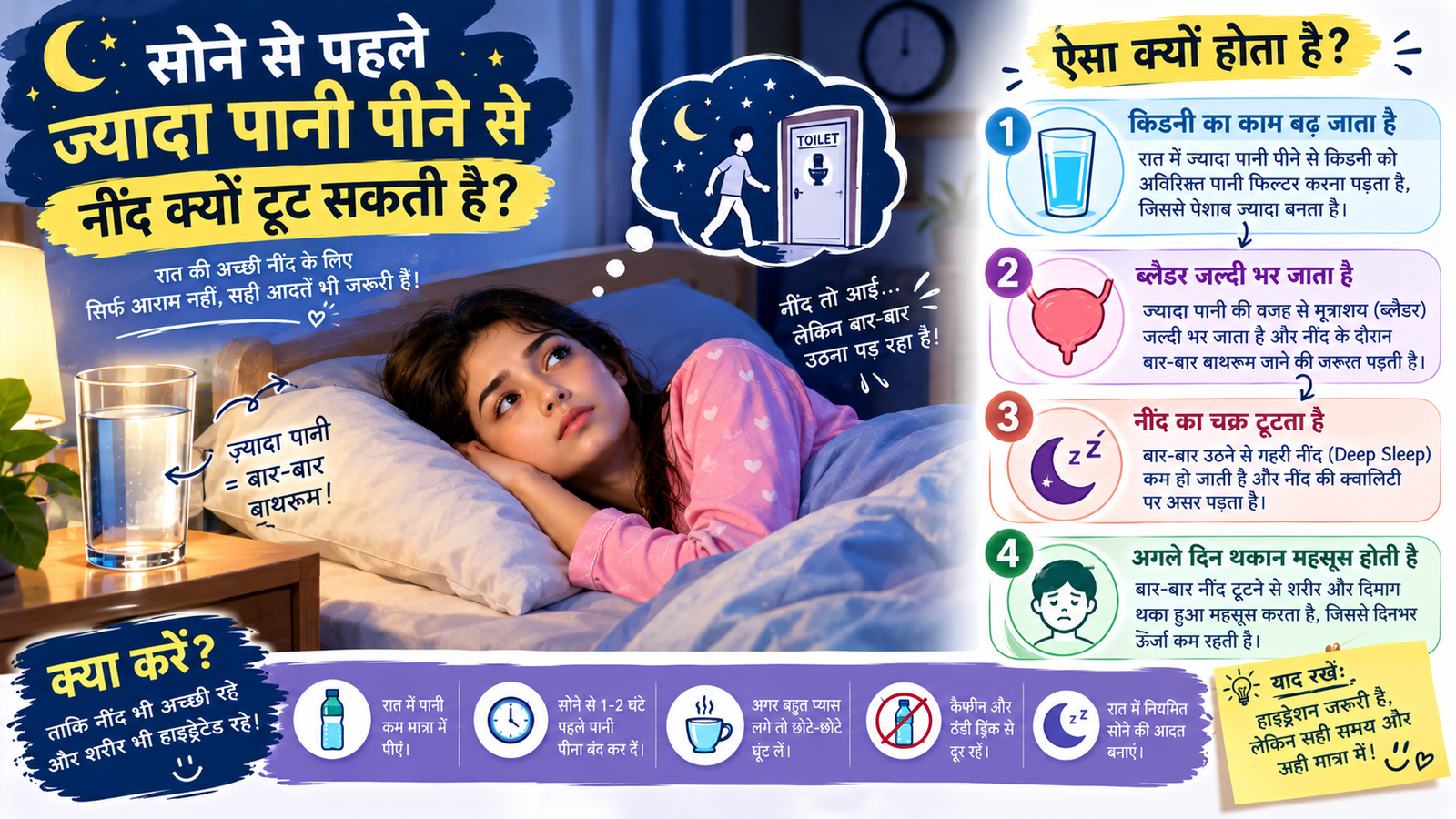 सोने से पहले पानी और नींद