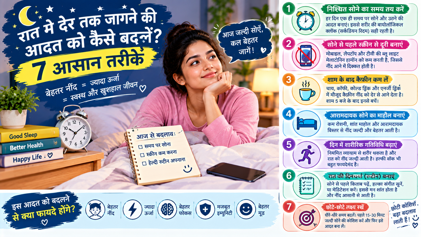 रात को जल्दी सोने के 7 आसान तरीके