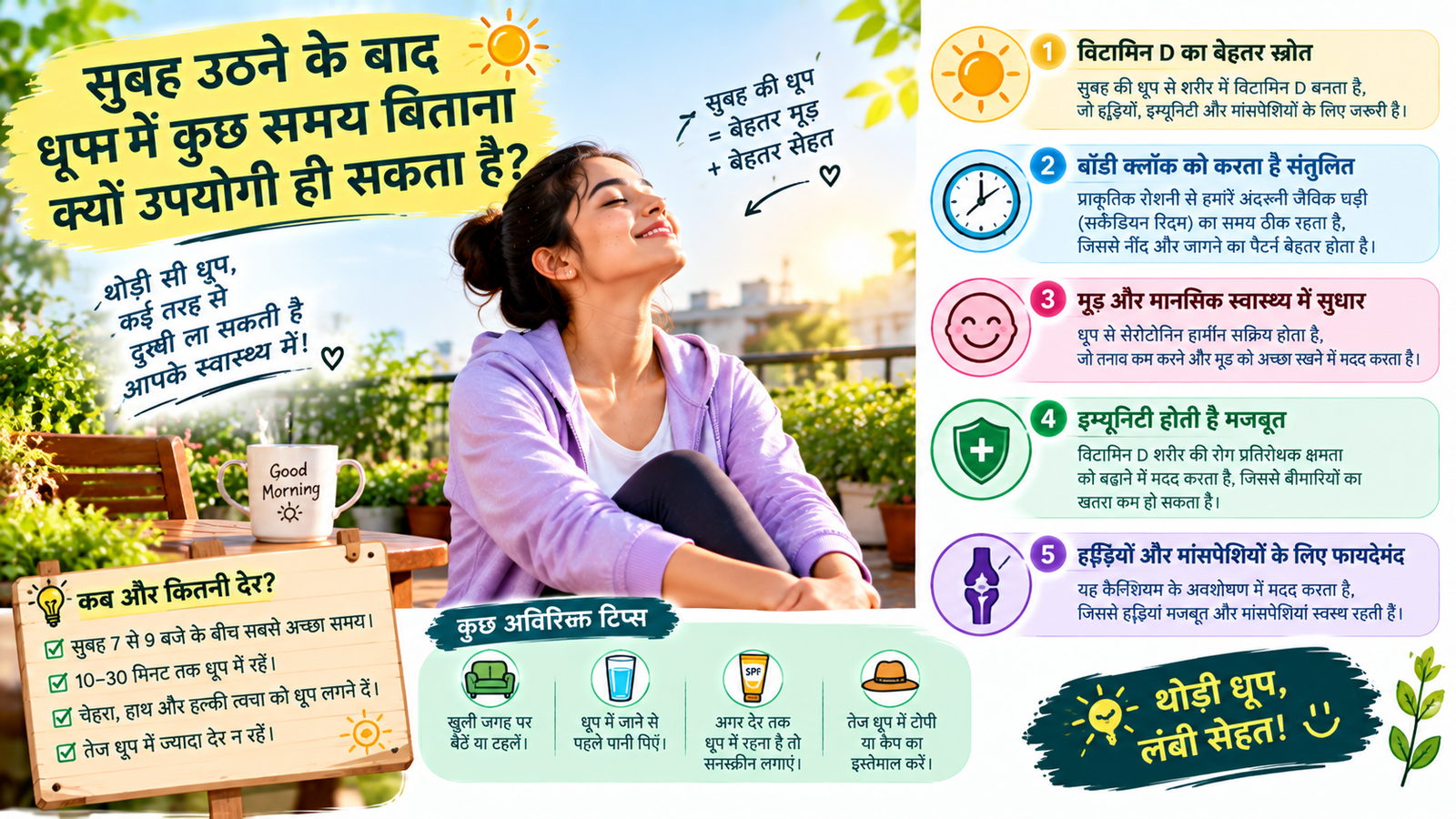 सुबह उठने के बाद धूप में कुछ समय बिताना क्यों उपयोगी हो सकता है?