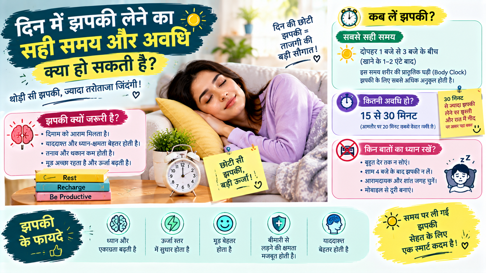 दिन में झपकी लेने का सही समय और अवधि क्या हो सकती है?