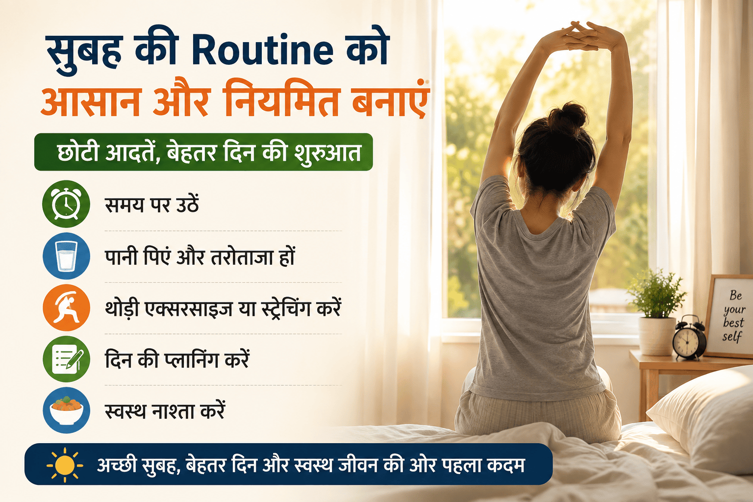 आसान सुबह की दिनचर्या