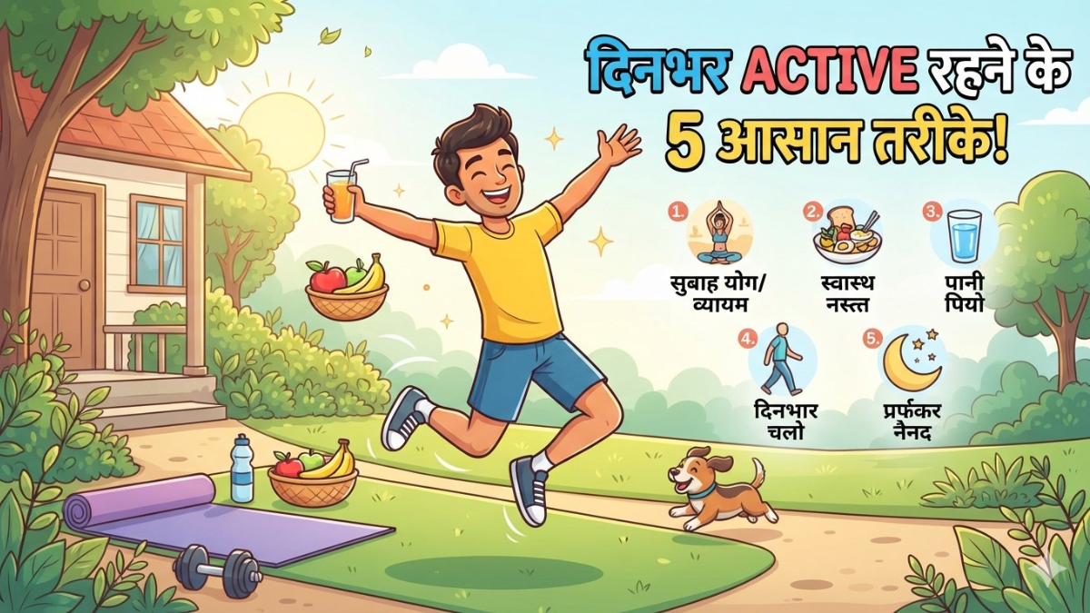 दिनभर active रहने के छोटे और आसान तरीके
